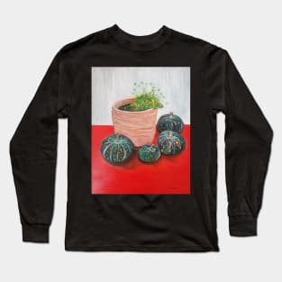 Pumpkins around terracotta pot Long Sleeve T-Shirt